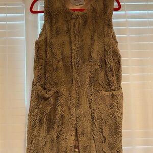 Fuzzy Tan Sleeveless Vest